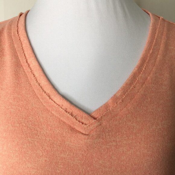 Soft Surroundings Women's Pink Salmon V Neck Long Sleeve Shirt Size XL Petite - Picture 3 of 12